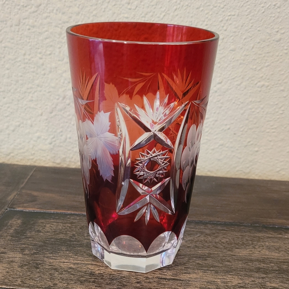 Vintage Nachtmann Highball Lead Crystal Handblown Collored Glass 1